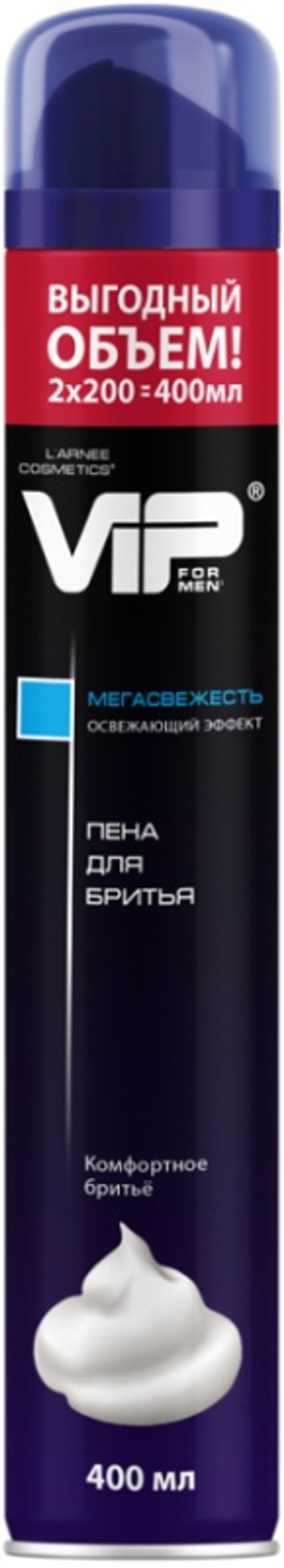 Пена для бритья "VIP For Men" Мегасвежесть, 400 см3, блок 12шт.