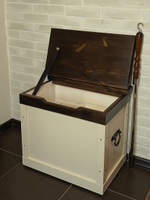 Сундук сиденье (сундук стул) СВЕТЛОГОРЫ пристенный. Бежевый, «палисандр»