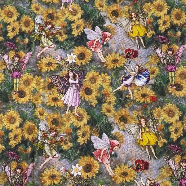 ФЕЕЧКИ В ПОДСОЛНУХАХ  100% хлопок Handmade Fabrics 1
