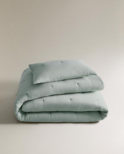 ZARA HOME ДЕТСКОЕ МУСЛИНОВОЕ ПОКРЫВАЛО, ЗЕЛЕНЫЙ