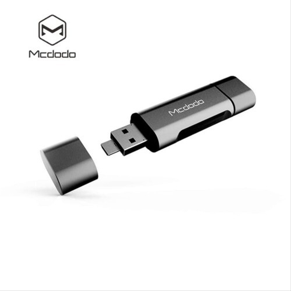 Card Reader CR-1741 USB/Micro/Tupe-C Space Grey Mcdodo, картридер 3в1, микро, внешнее переносное устройство