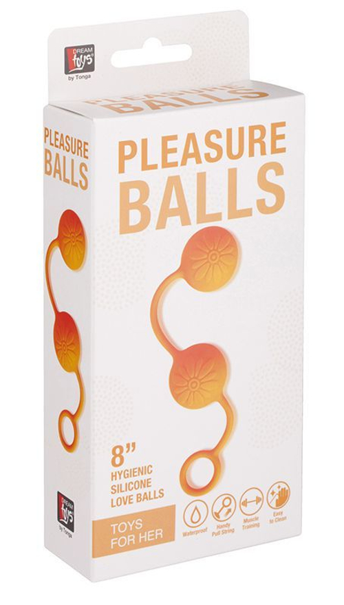 Вагинальные шарики Dream Toys Neon с цветочками, оранжевые