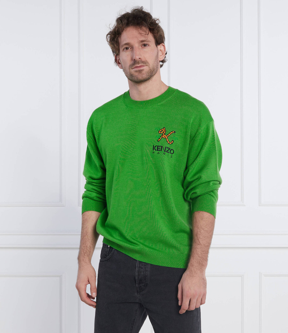 Хлопковый свитер Kenzo - зеленый(FC65PU3423LA)