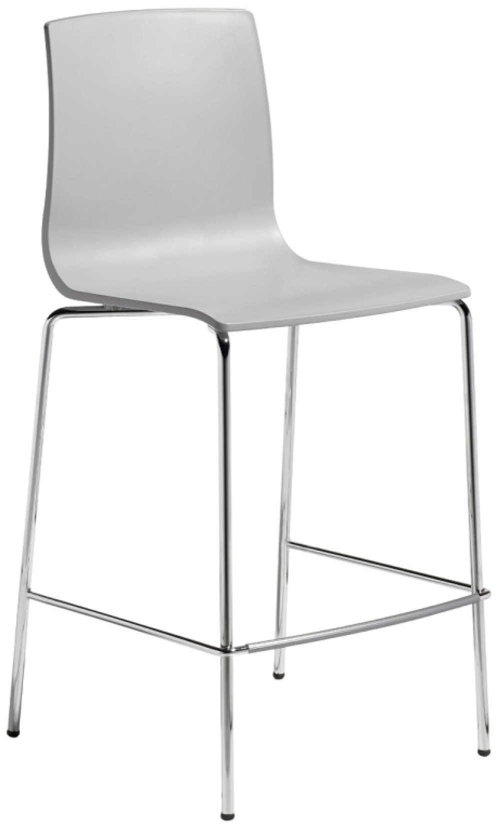 Стул полубарный пластиковый Scab Design Alice Barstool, хром, светло-серый