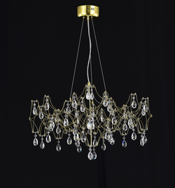Подвесная люстра светодиодная с пультом и хрустальными подвесками Asfour MyFar Ileria MR2653-57P-50AD