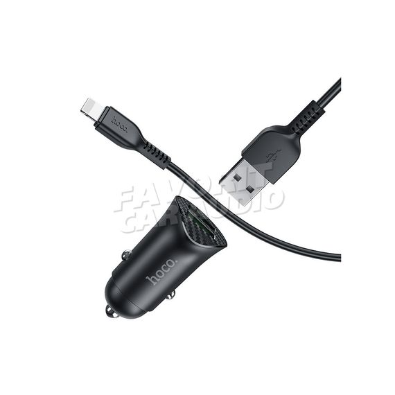 АЗУ 2USB HOCO Z39 3000mA пластик QC3.0 кабель 8 pin черный