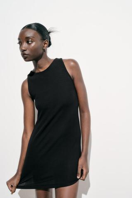ZARA КОРОТКОЕ ПЛАТЬЕ ОБЛЕГАЮЩЕГО КРОЯ, ЧЕРНЫЙ