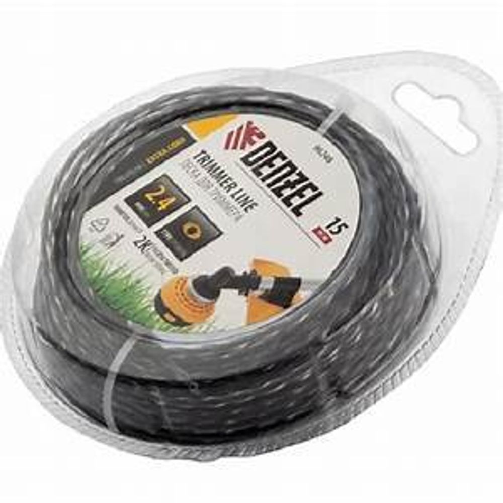 Леска для триммера круг 2,4 мм х 15 м блистер FLEX CORD// Denzel 96108