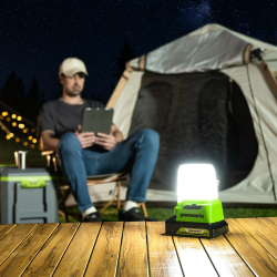 Фонарь аккум. GREENWORKS G24LA500 24В,500/300/100лм,два USB порта,без АКБ и ЗУ (3501007)