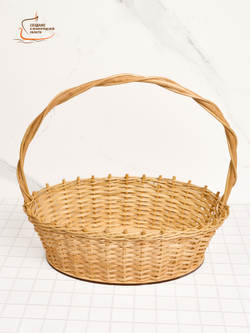 Корзинка овальная подарочная, арт. O430P, 30х44х13 см, высота с ручкой 41 см