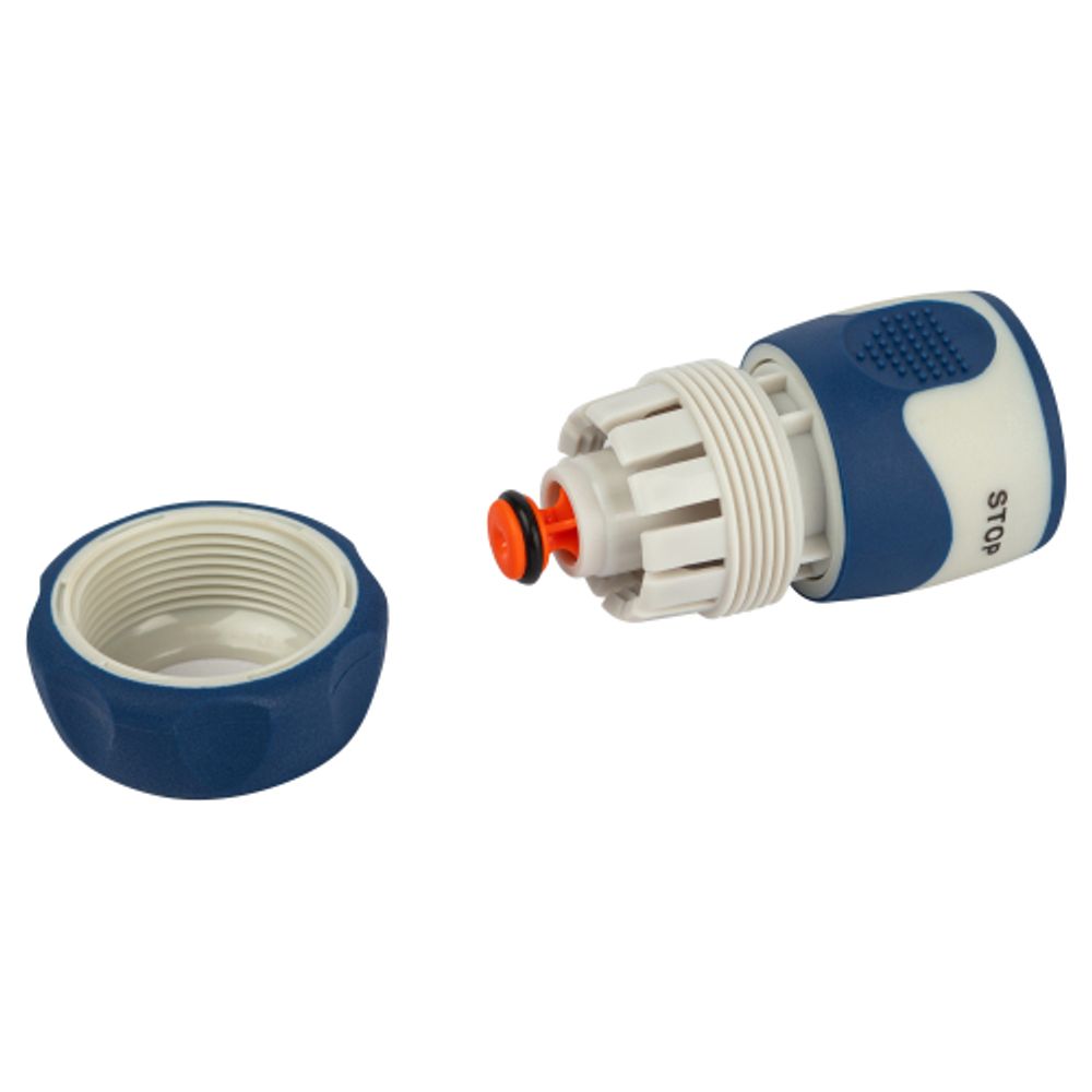 GWHC20-060 GREEN APPLE Коннектор с аквастопом для шланга 19 мм , пластик, TPR | Аксессуары для полива Green Apple