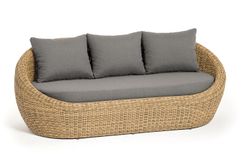 "Барселона" диван из искусственного ротанга трехместный, цвет соломенный