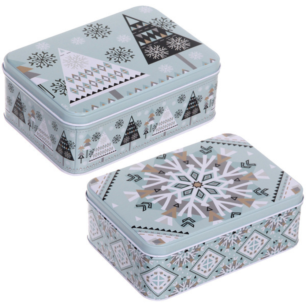 Банка жестяная «Снежинка» 1500мл 18,7*13,4*7см