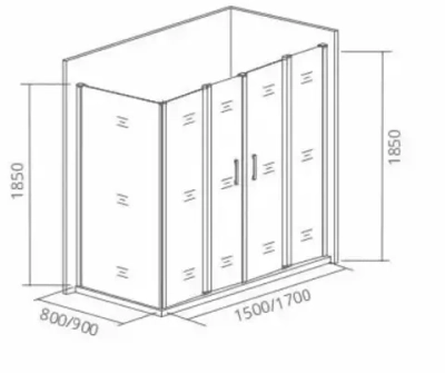 Душевой уголок Bas Infinity WTW-TD-170-G-CH 170*80*185 без поддона