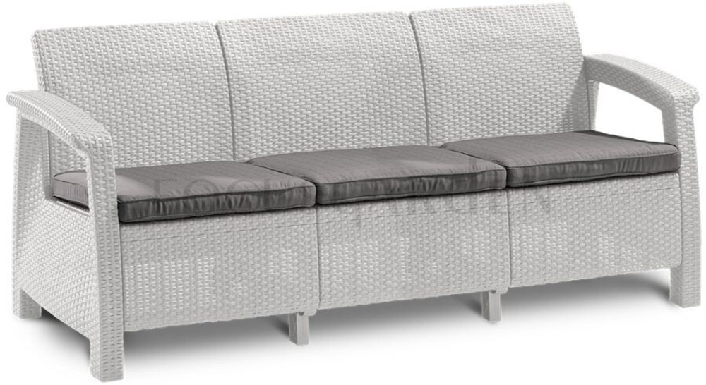 Диван пластиковый Корфу Макс (Corfu love seat max) белый (производство Россия)
