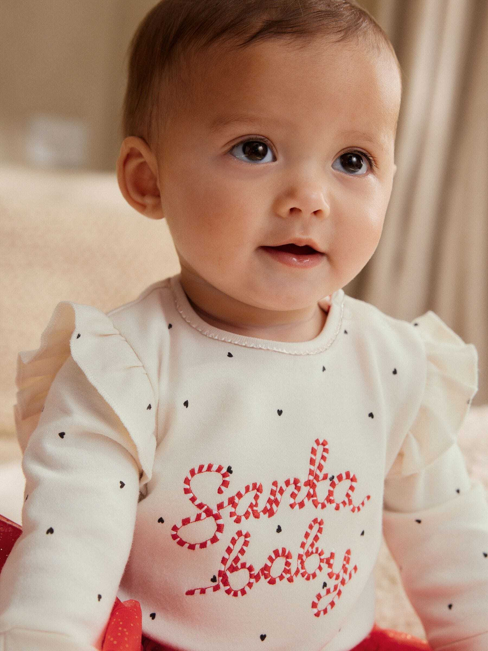 Комбинезон / Cлип для девочки Next F34-048, Молочный, Красный