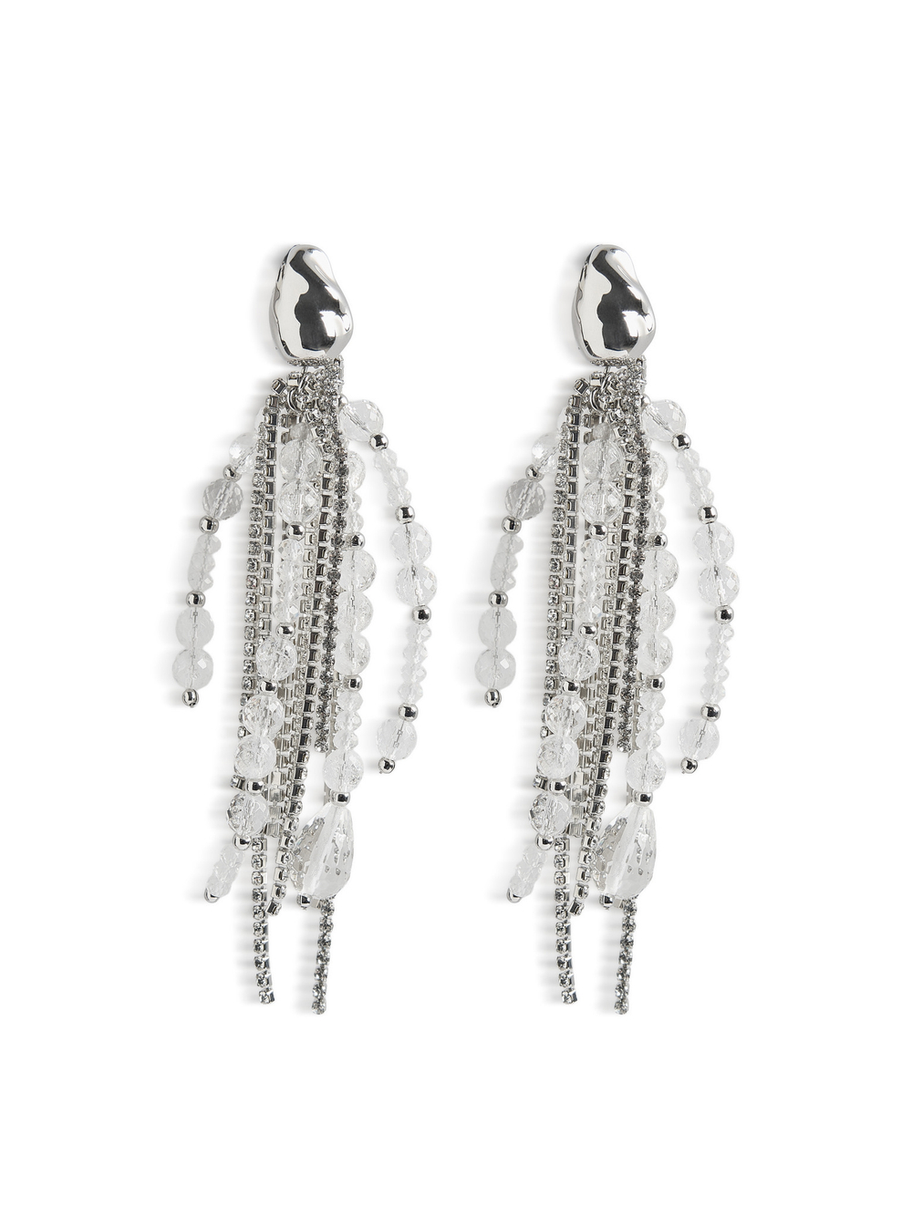 Серьги "Bunch shine" с горным хрусталём Silver