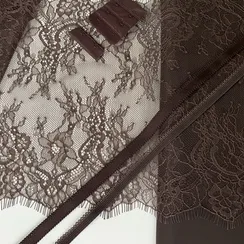 Кружево реснички шоколад (24*290 см)