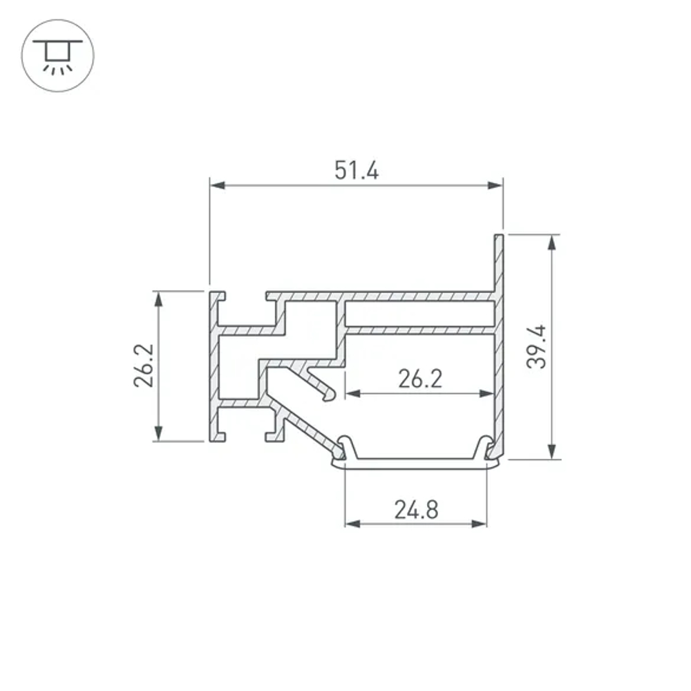 Профиль STRETCH-25-WALL-SIDE-2000 (Arlight, Алюминий) 040061