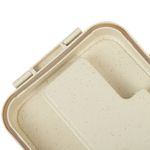 Ланч-бокс контейнер, 1 секция, 3 отделения, 1,4 л, ложка, вилка, 8х21х14 см, бежевый, JOYLUX (ДЖОЙЛЮКС) ECO, 609346