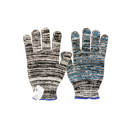 Перчатки х/б с ПВХ "ВОЛНА-ЛЮКС" высший сорт меланжевые, ручной оверлок