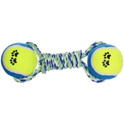 Игрушка-канат для крупных пород собак «Счастливый хвост!», цвет синий/зеленый, 21*6см/180гр