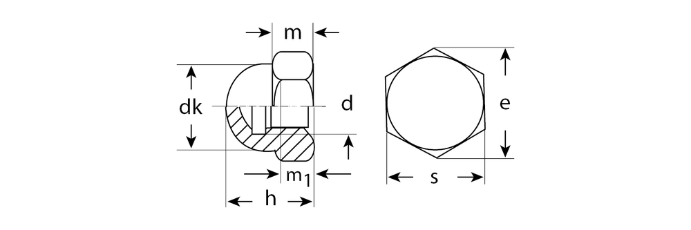 ЗУБР DIN 1587, M12, цинк, 5 кг, колпачковая гайка (303680-12)