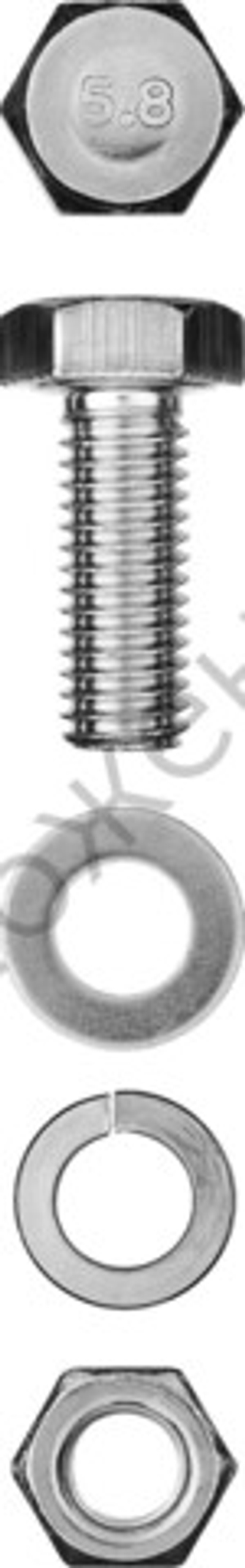 ЗУБР DIN 933 M6 x 16 мм, болт с гайкой и шайбами, 12 шт (303436-06-016)