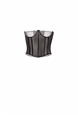 Корсет из органзы чёрное 12-01-21 SS