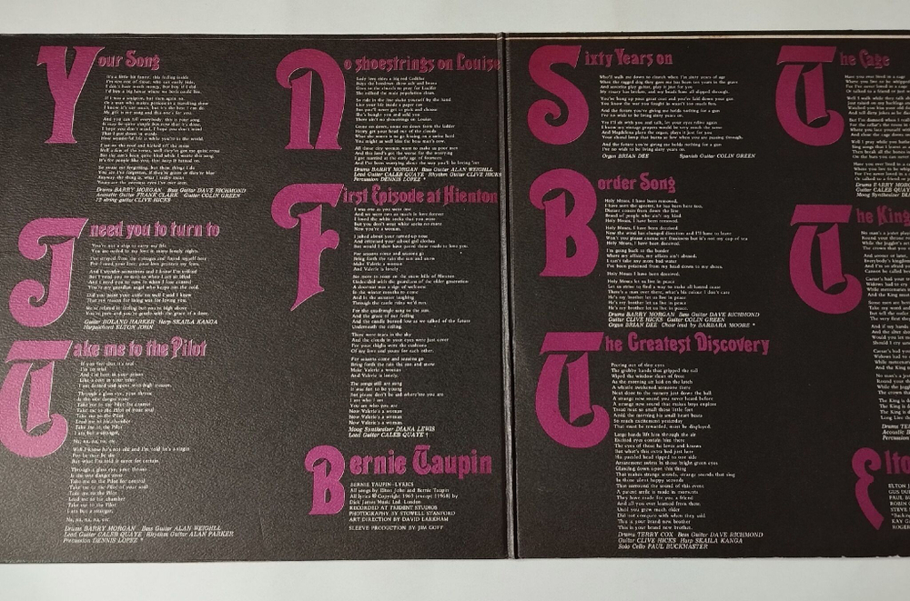Винтажная виниловая пластинка LP Elton John (Japan 1971) (No Obi) Your Song