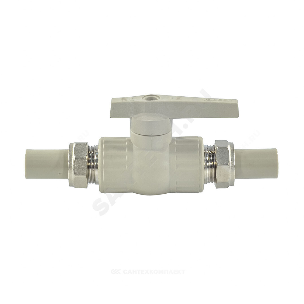 Кран шаровой PP-R полнопроходной серый Дн 20х3/4" VALFEX 20246020Г
