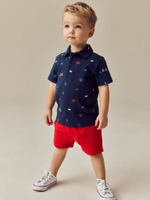 Поло и шорты в комплекте для мальчика Next E67-871, Темно-синий, Красный