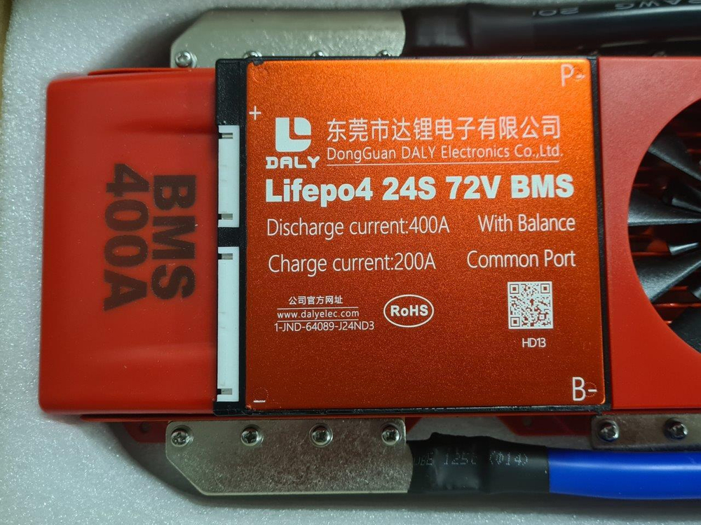 Плата контроля BMS LiFePO4 24S 72V 400A Fan