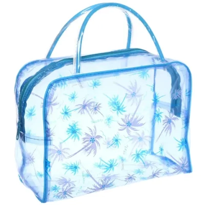 Косметичка прозрачная «Adventure - Peas», пальмы цвет голубой, 23*17*9см