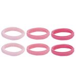 Резинки для волос НАБОР 6 шт., мягкие, большие, оттенки розового, MONTE VITA, 457051