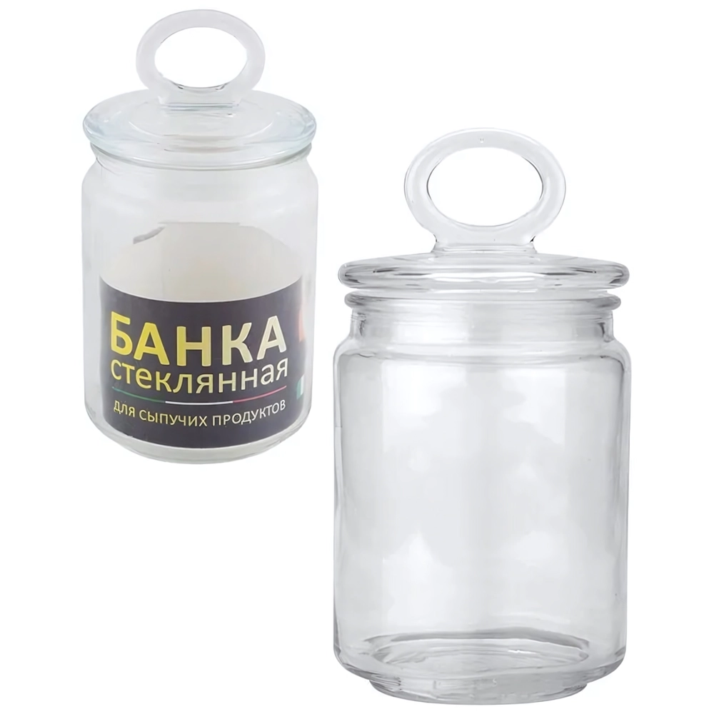 Банка стеклянная для сыпучих продуктов с крышкой COPPETTA, объем: 0,65 л, тм Mallony (упаковка 24 шт (комплект 24 шт)