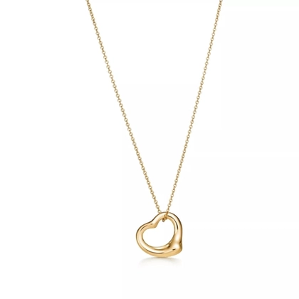 Подвеска из жёлтого золота 18k,Tiffany 💠Open heart 16mm
