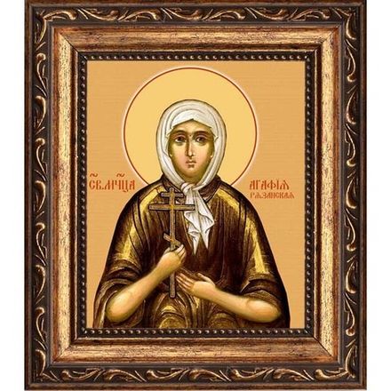 Агафия Агломазовская (Рязанская) мученица. Икона на холсте.