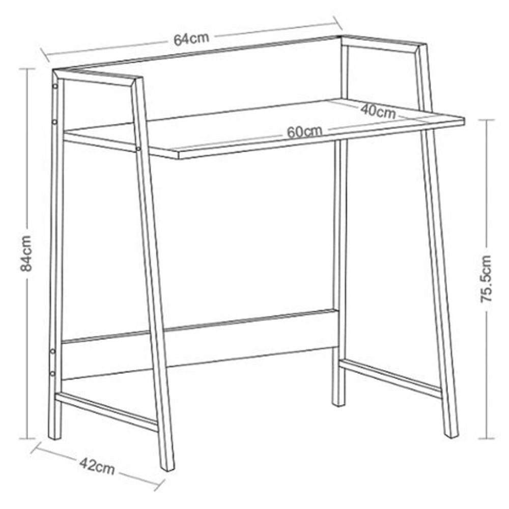 Стол на металлокаркасе BRABIX "LOFT CD-003", 640х420х840 мм, цвет морёный дуб, 641215