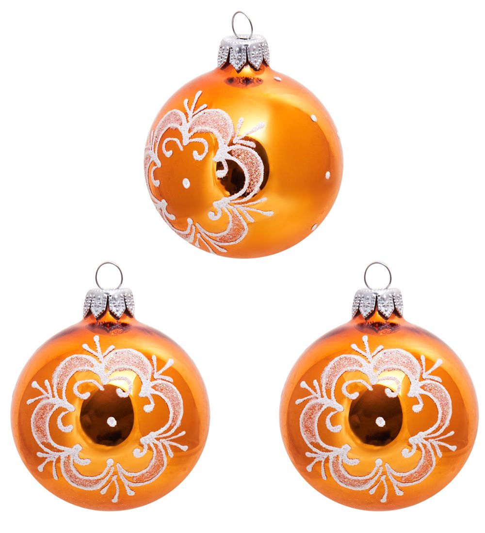 Элита НФШ-1378/5 Набор ел.украшений Шар 3шт «Снежинка» 65 мм