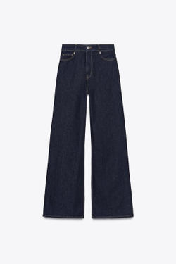 ZARA ДЖИНСЫ WIDE LEG С ВЫСОКОЙ ПОСАДКОЙ — ZW COLLECTION, СИНИЙ