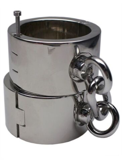 Серебристые металлические гладкие наручники (Цвет: серебристый)