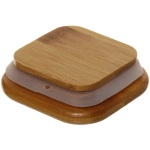 Банка для продуктов стеклянная 300мл «Хай-Тек» с бамбуковой крышкой, квадратная 6*12см