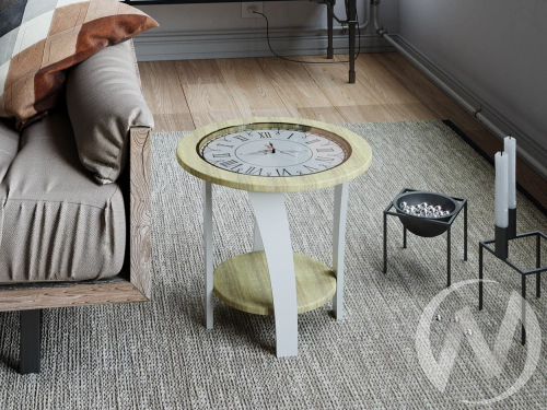 Стол журнальный ЭСТЕТ (дуб сонома/белый жемчуг)