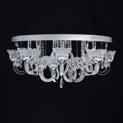 Люстра потолочная светодиодная с пультом Regenbogen Ротенбург, 3 режима, LED 120Вт, 30 м2, хром/белый