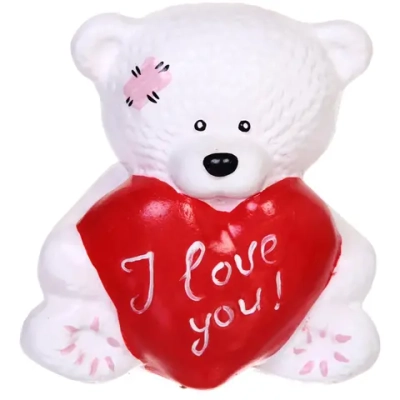 Копилка из гипса «Мишка с сердцем» 19см