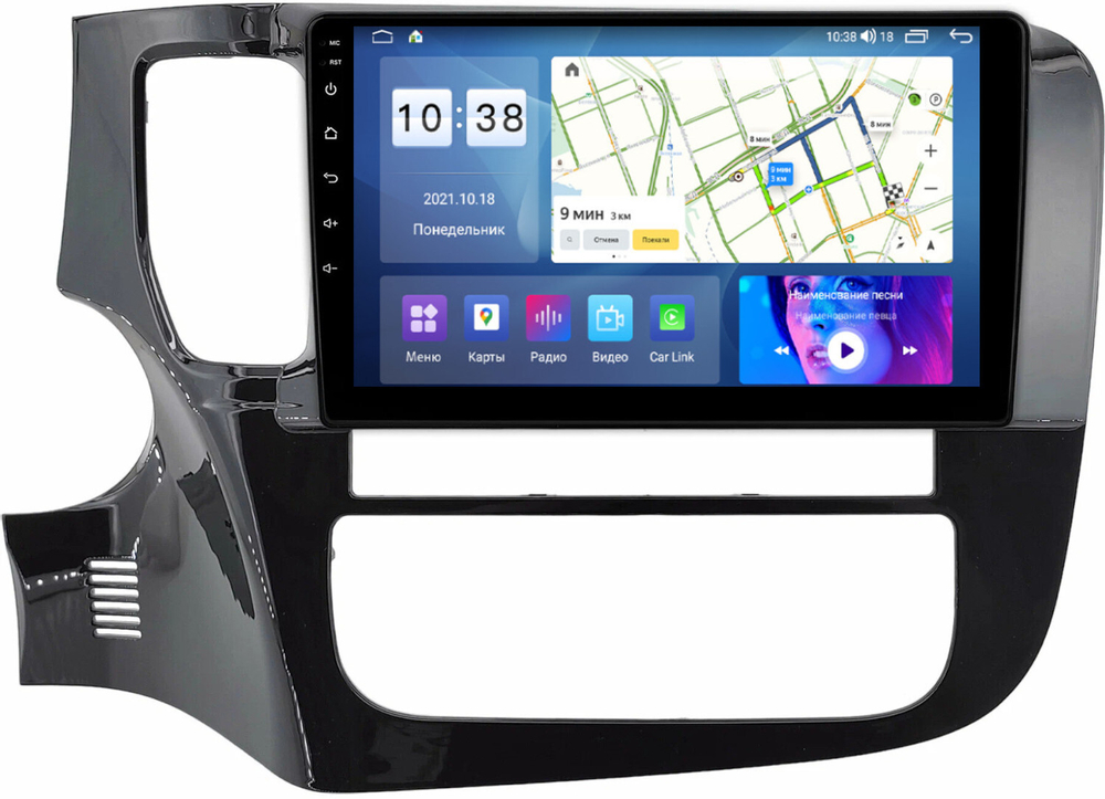 Магнитола Mitsubishi Outlander 3 2012-2022 (рамка 9") - Parafar PF230T2LUX2XHD на Android 13, 8-ядер, 4Гб+64Гб, CarPlay, 4G SIM-слот