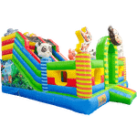 Коммерческий надувной батут «Звериный мир 2» с горкой и аркой, 6*5*4.2 м