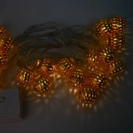 Электрогирлянда-нить внутренняя шар металлический 4м 20LED,теплый белый D20mball-WW