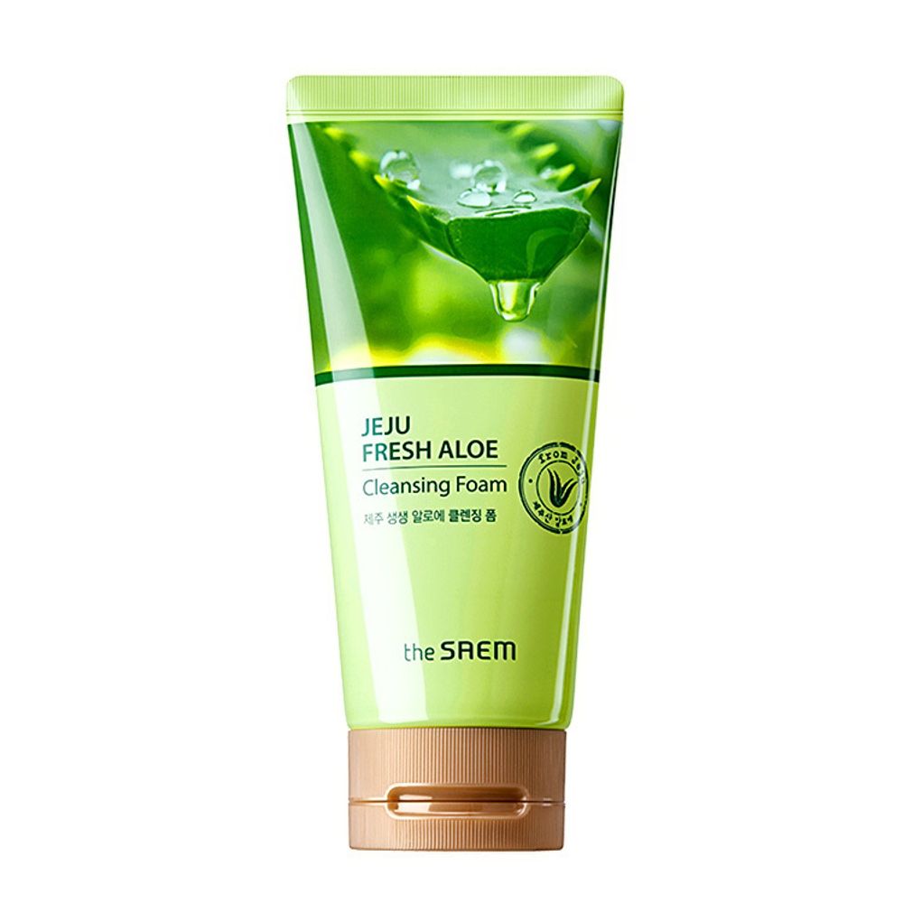 The Saem Jeju Fresh Aloe Cleansing Foam увлажняющая пенка для умывания с алоэ